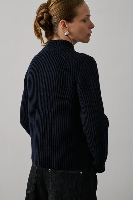 Cardigan Flaubert - Navy - Laine - Femme
