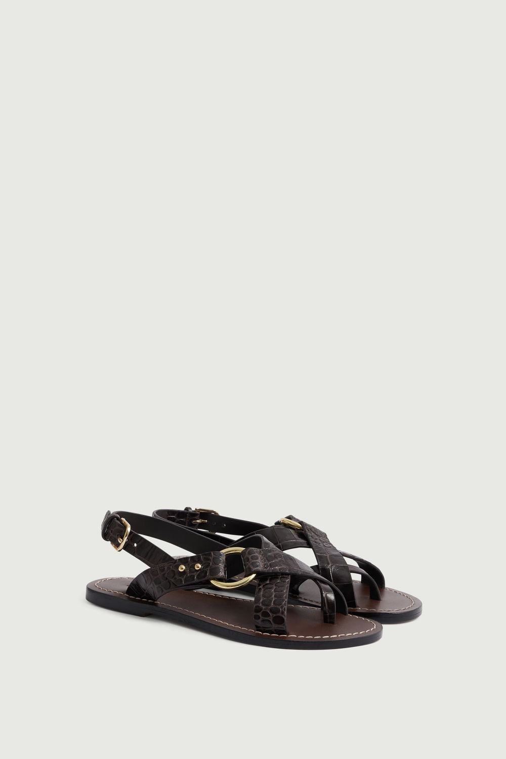 Sandales Florence - Marron Foncé - Cuir - Femme